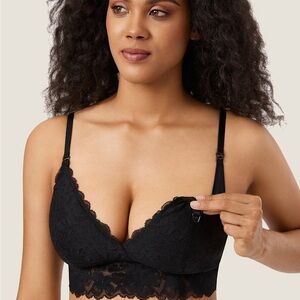 Nursing’s Elegant Black Lace Bralette